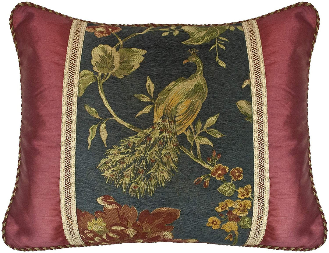 Peacock 20 X 25 inch Pieced Decorative Pillow (Set 2)