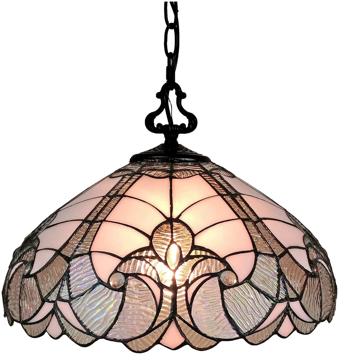 Tiffany Hanging Pendant Lamp 16" ide Floral Stained Glass