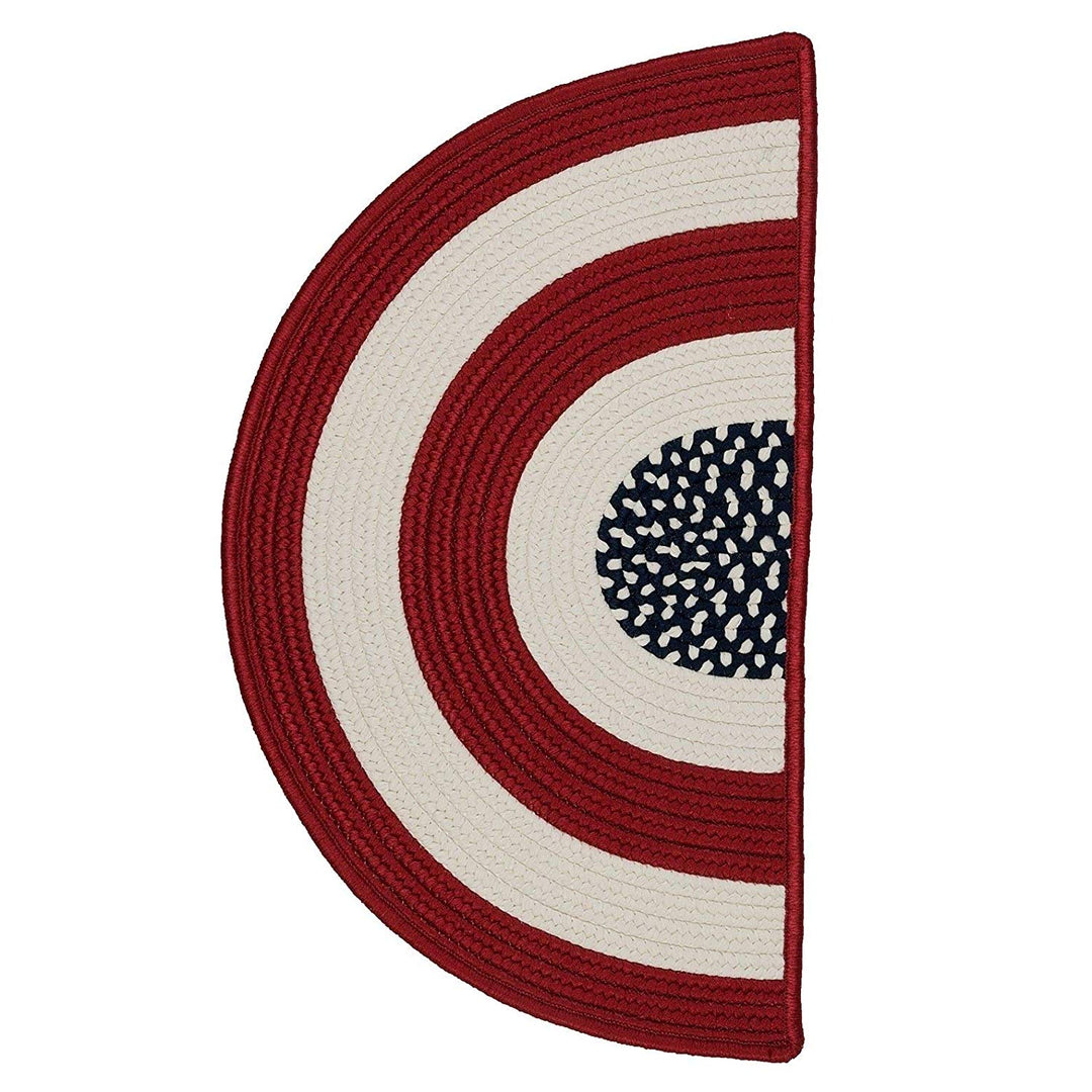 American Flag Semicircle Rug Red White Blue Stripes Half