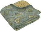 Cozy Line Paisley Cotton Throw Blanket Green Casual Traditional