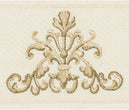 UKN Cream Turkish Cotton Scrollwork Embroidered 4 Piece Towel Set Brown