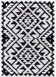 MISC Geometric Aztec Moroccan Pile Shag Accent Rug 5" X 7" Black White 5' 8'/Surplus Off White Polyester Latex Free Non Slip Pet Friendly