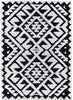 MISC Geometric Aztec Moroccan Pile Shag Accent Rug 5" X 7" Black White 5' 8'/Surplus Off White Polyester Latex Free Non Slip Pet Friendly
