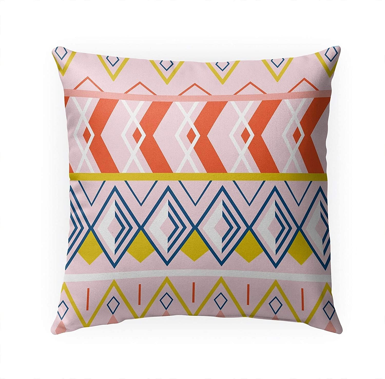 MISC Diamond Pink Indoor|Outdoor Pillow by Chi Hey Lee 18x18 Pink Geometric Southwestern Polyester Removable Cover