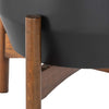 Wood Metal Freestanding Planter Set 2 Piece Black Brown Mid Century Modern Walnut Finish