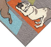 Unknown1 Frontporch Dogs Indoor/Outdoor Rug 30"x48" Grey Novelty Rectangle Polyester Contains Latex