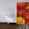 MISC Eclectic Bohemian Patchwork Red Gold Shower Curtain by 71x74 Red Patchwork Bohemian Eclectic Polyester