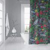 MISC Dark Shower Curtain by 71x74 Green Floral Cottage Polyester
