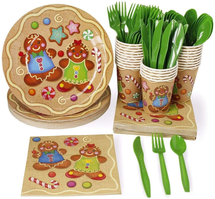 24 Set Christmas Party Disposable Dinnerware Boy Girl