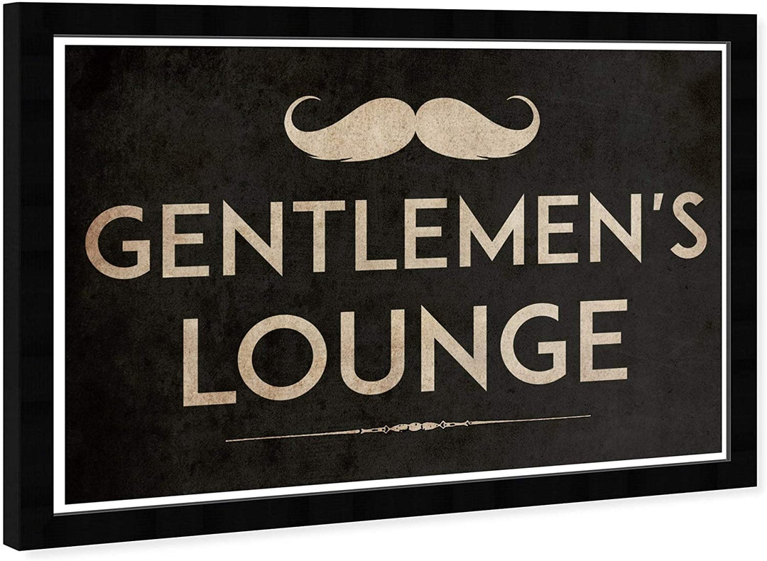 Gentlemen's Lounge Tjx' Bath Laundry Wall Art Framed Gold Black Modern Contemporary Rectangle - Diamond Home USA