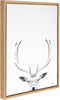 Deer Portrait 18x24 Natural Framed Canvas Wall Art Modern Contemporary Rectangle