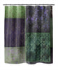 MISC Eclectic Bohemian Patchwork Green Purple Shower Curtain by 71x74 Green Patchwork Bohemian Eclectic Polyester
