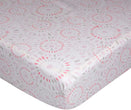 MISC Pink Confetti Fitted Crib Sheet Grey White Geometric Girls Cotton