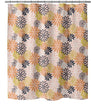 Floral Peach Shower Curtain by Orange Floral Modern Contemporary Polyester
