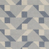 Hand Woven Wool Area Rug 5' X 7'6" Blue Grey Ivory Color Block Geometric Modern Contemporary Rectangle Latex Free Handmade