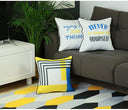 Unknown1 Scandi Geometric Stripes Throw Pillow Cover (Set 4) Yellow Stripe Modern Contemporary Polyester Set 3 More Removable