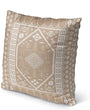 MISC Beige Indoor|Outdoor Pillow by 18x18 Brown Geometric Southwestern Polyester Removable Cover