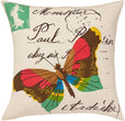 Butterfly Cotton 20 Inch Throw Pillow Brown Cream Yellow Animal Casual One Removable Cover