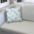 Floating Starfish Turquoise Jumbo Indoor/Outdoor Zippered Pillow Cover Blue Animal Nautical Coastal Polyester Closure