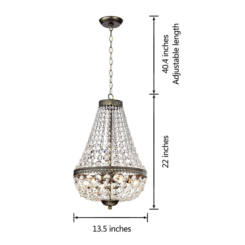 6 Light Glam Chandelier Crystal Light Fixture Dining Room Lighting Sparkling Design Glass Metal