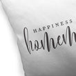 MISC Happiness is Homemade Indoor|Outdoor Pillow by 18x18 Black Geometric Farmhouse Polyester Removable Cover
