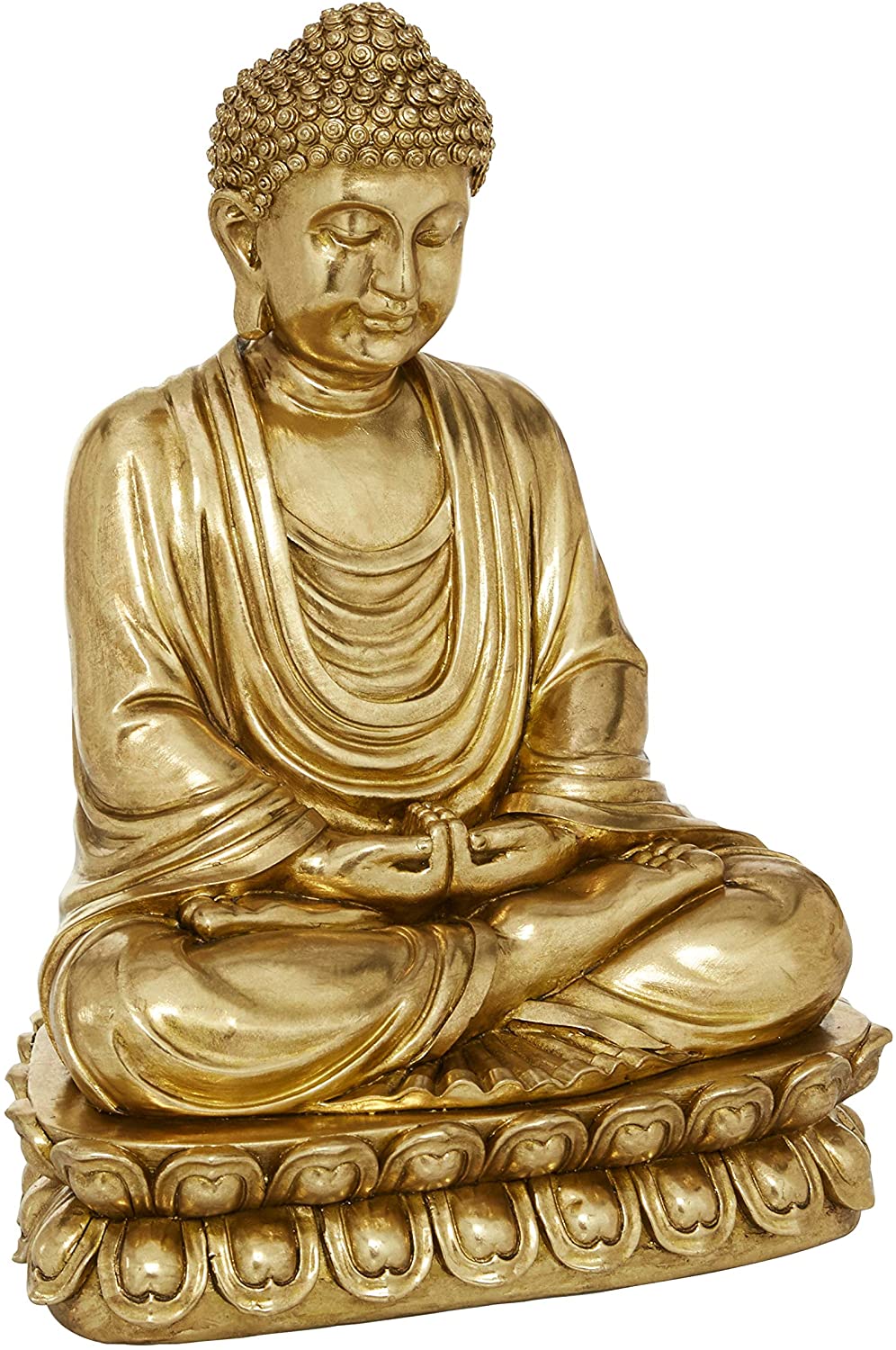 Antique Gold Polystone Sitting Buddha 12" X 16" 12 X 9 16