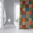 MISC Scandinavian Patchwork Tuscan Tones Shower Curtain by 71x74 Orange Patchwork Scandinavian Polyester