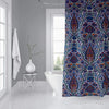 MISC Blue Orange Shower Curtain by 71x74 Blue Geometric Traditional Polyester