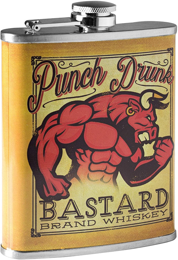 Punch Whiskey Stainless Steel 8 Oz Flask Color