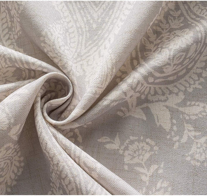 Curtain Linen Blend 2 Layers Curtains Paisley Block Panels 52" Width X 84" Length Grey Modern Contemporary Thermal