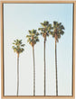 'Sylvie Four Palm Trees' Natural Framed Canvas Wall Art Modern Contemporary Rectangle