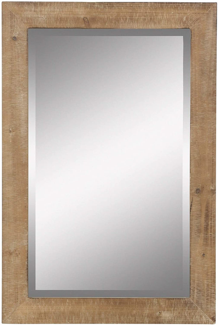 Wall Mirror Nutmeg 36 X 24 Antique Brown 36" h 24" w 1" d Farmhouse Traditional Beveled Glass