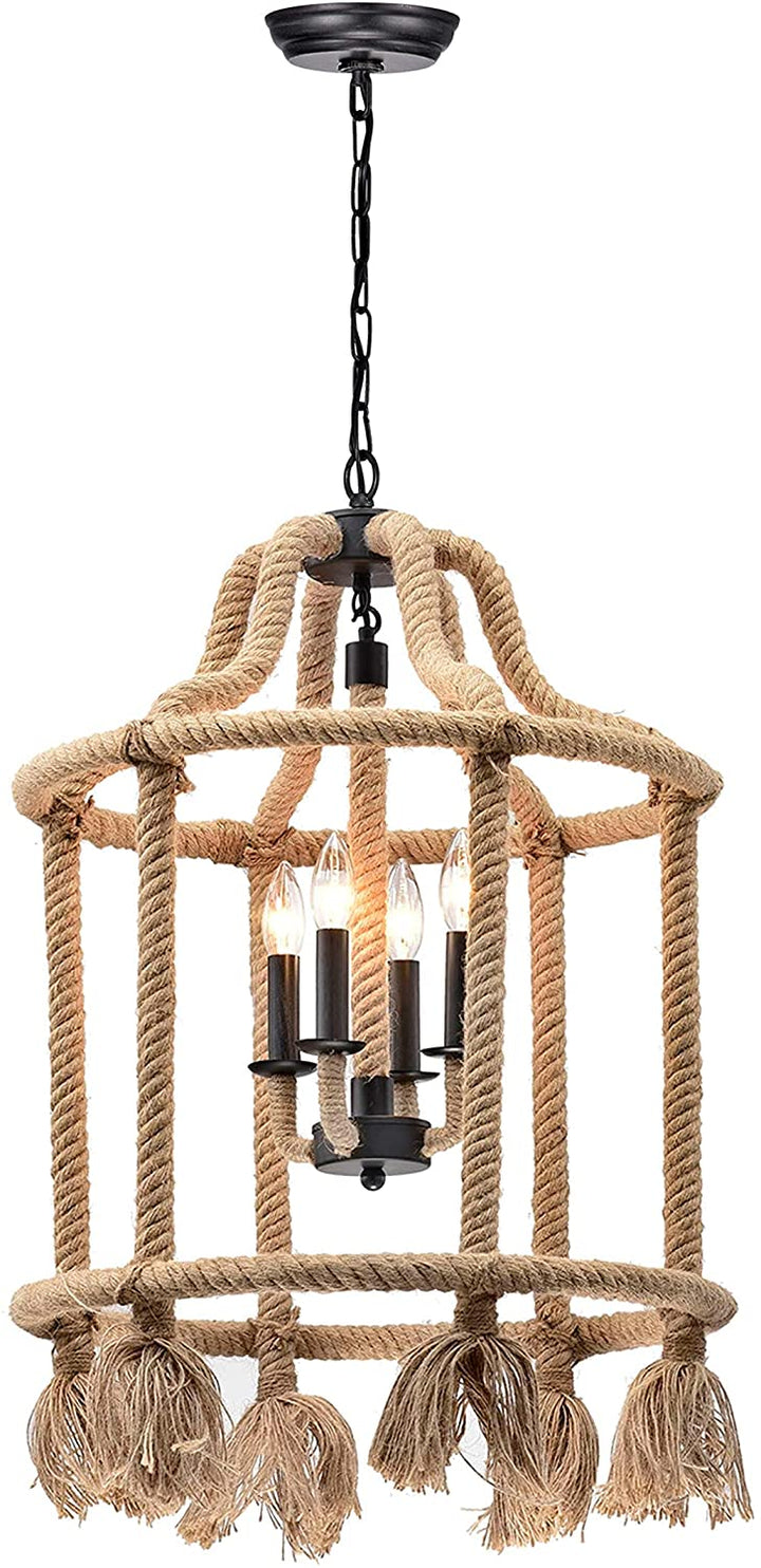 4 Light Lantern Cylinder Chandelier Black Modern Contemporary Metal Dimmable - Diamond Home USA