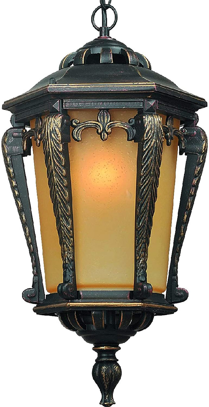 1 Light Indoor/Outdoor Golden Rust Aluminum Pendant Gold Traditional Metal Dimmable