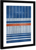 Unknown1 Curtains' Abstract Wall Art Framed Patterns Blue Red Mid Century Modern Transitional Rectangle