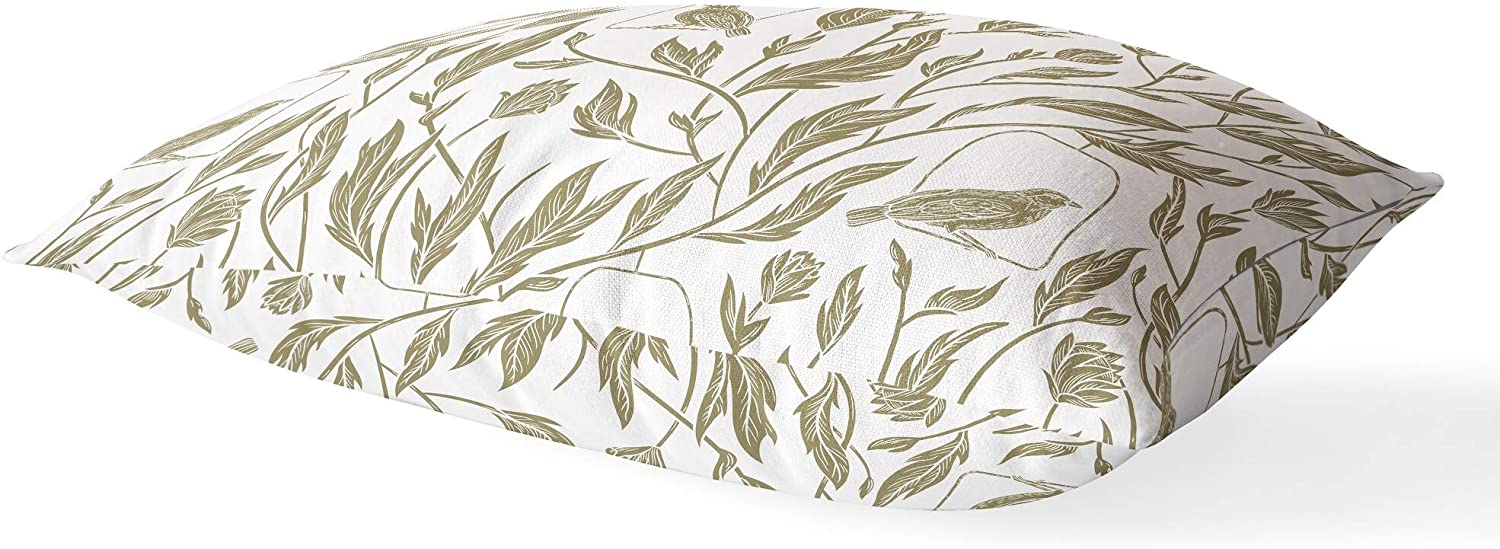 UKN Brown Lumbar Pillow Brown Floral Modern Contemporary Polyester Single Removable Cover