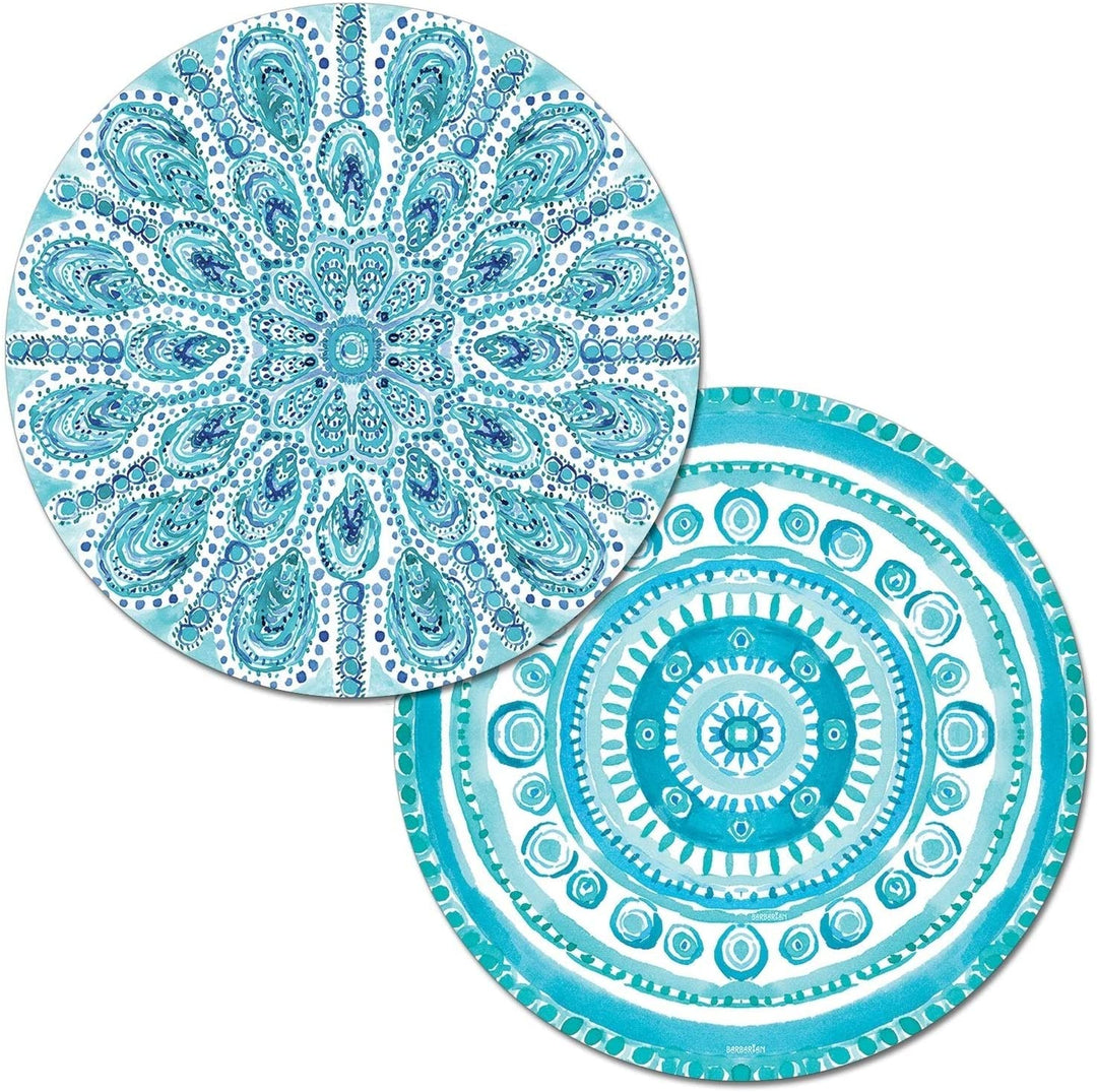 Round Wipe Clean Placemats Set 4 Ocean Fantasy Color