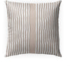 Zen Stripe Block Beige Indoor|Outdoor Pillow by 18x18 Tan Modern Contemporary Polyester Removable Cover