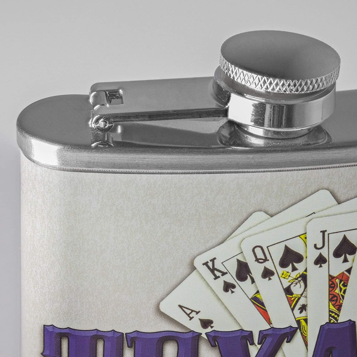 Texas Hold'em Stainless Steel 8 Oz Flask Color