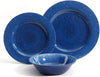 Unknown1 12 Piece Dinnerware Set Cobalt Blue Look Decal Solid Casual Round