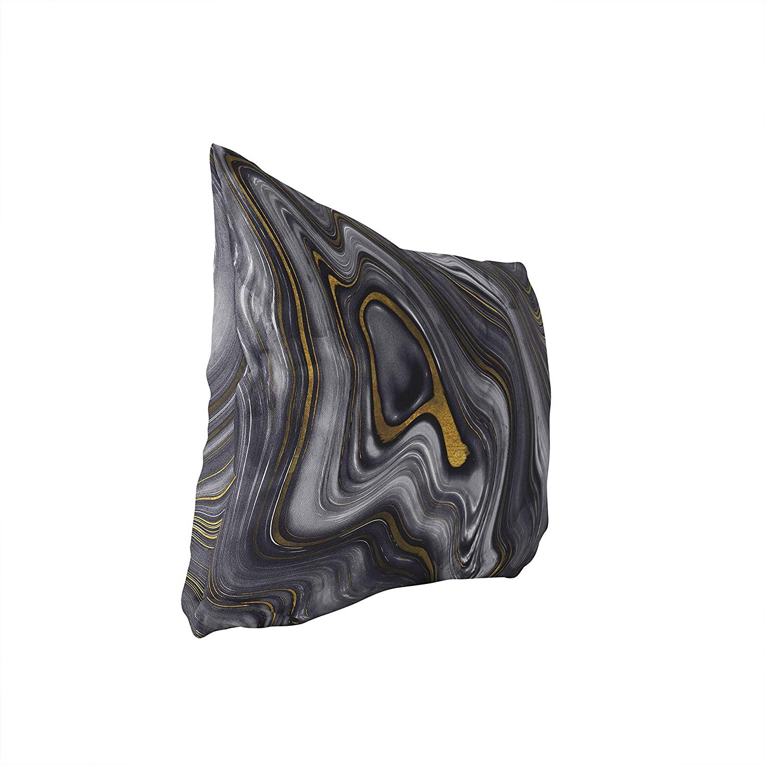 UKN Lake Lumbar Pillow Grey Abstract Modern Contemporary Polyester Single Removable Cover