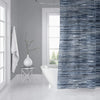 MISC Blue Abstract Stripe Pattern Shower Curtain Striped Bohemian Eclectic Polyester