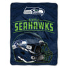 NFL Seahawks Raschel Throw Blanket 46 X 60 Inches Football Themed Bedding Sports Patterned Team Logo Fan Merchandise Athletic Team Spirit Fan Blue