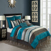 Peacock Jacquard Weave Comforter Set Pintuck Puckered Bedding Geometric Bed Bag Master Bedroom Casual