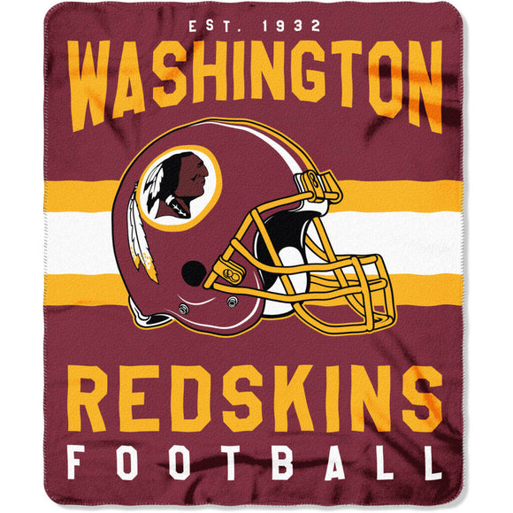 NFL Redskins Throw Blanket 50 X 60 Inches Football Themed Bedding Sports Patterned Team Logo Fan Merchandise Athletic Team Spirit Fan White Gold