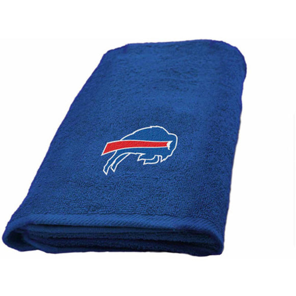 NFL Bills Hand Towel 26 X 15 Inches Football Themed Applique Sports Patterned Team Logo Fan Merchandise Athletic Spirit White Royal Blue Polyester - Diamond Home USA