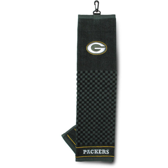 NFL Packers Golf Towel 16 X 22 Inches Football Themed Applique Sports Patterned Team Logo Fan Merchandise Athletic Spirit Gold Dark Green Polyester - Diamond Home USA