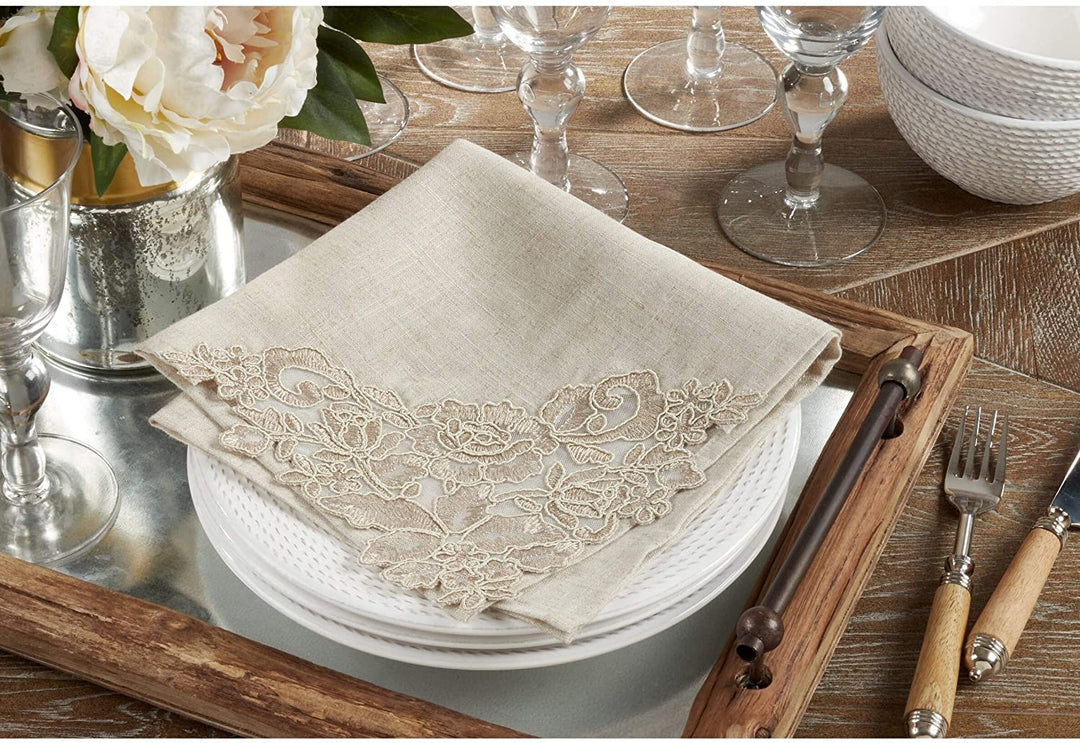 Table Napkin t Set Lace Embroidered Design (1