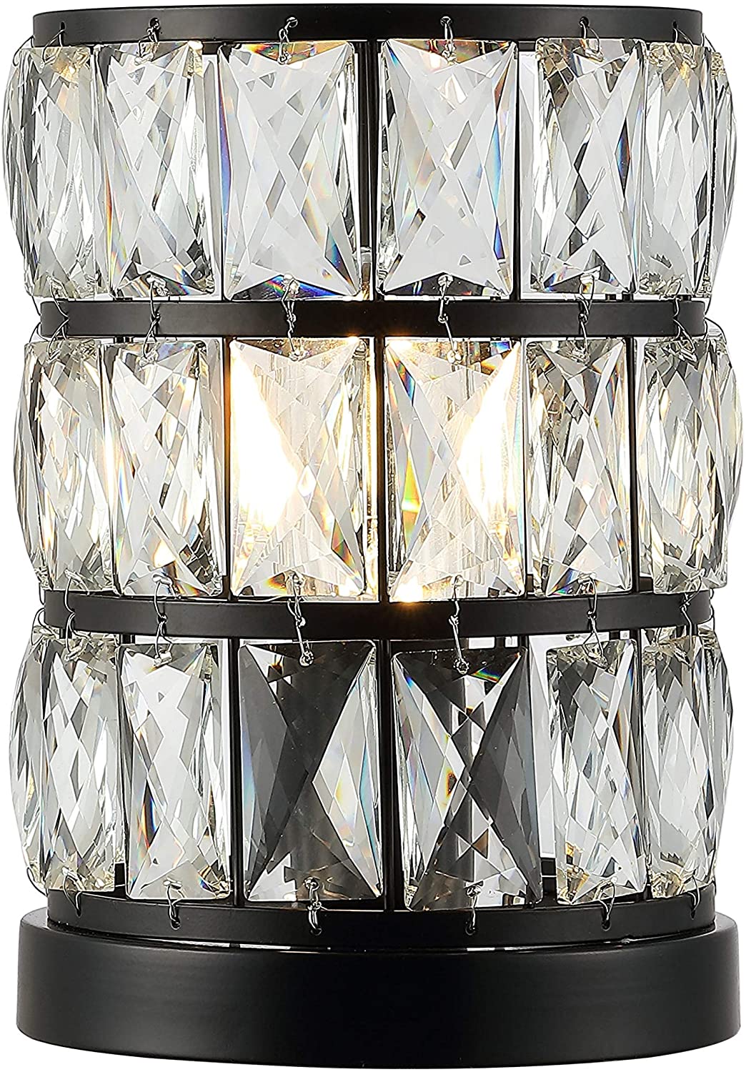 Lighting 9 inch Acrylic Table Lamp 7" X 9" Black Modern Contemporary Traditional Bulbs Included - Diamond Home USA