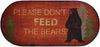MISC Don't Feed Bears Accent Rug 20"x44" Oval 1'8" X 3'8" Red Nature Lodge Nylon Latex Free